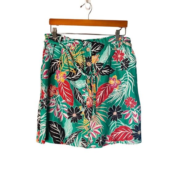 Cynthia Rowley Linen Floral Skirt - size L - Picture 2 of 7